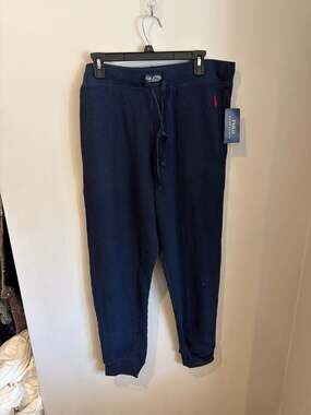 Polo Ralph Lauren Men's Waffle-Knit Thermal Sleep Jogger Pants XL new navy